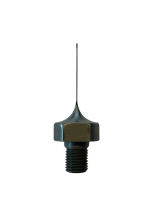 closeup of a thin drill tool attached to a larger piece for installing on tools